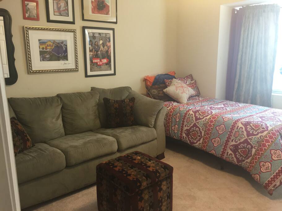 Watch TV from bed or sofa.