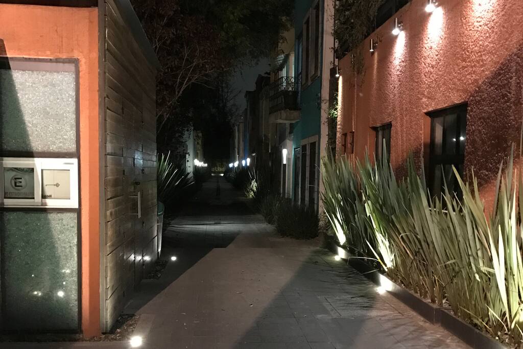 Main entrance by night