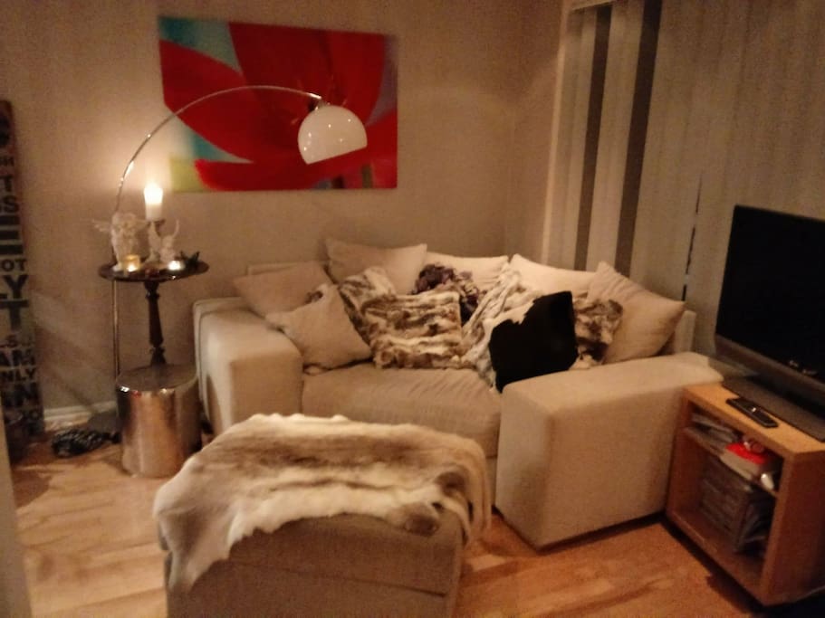 Relaxing corner, with television.