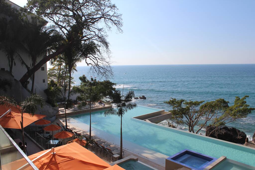 Ground floor pool viewed from our terrace.