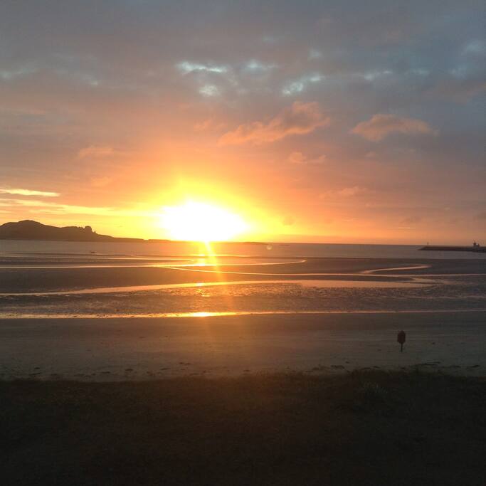 View of Summer sunrise east of Ireland's eye.