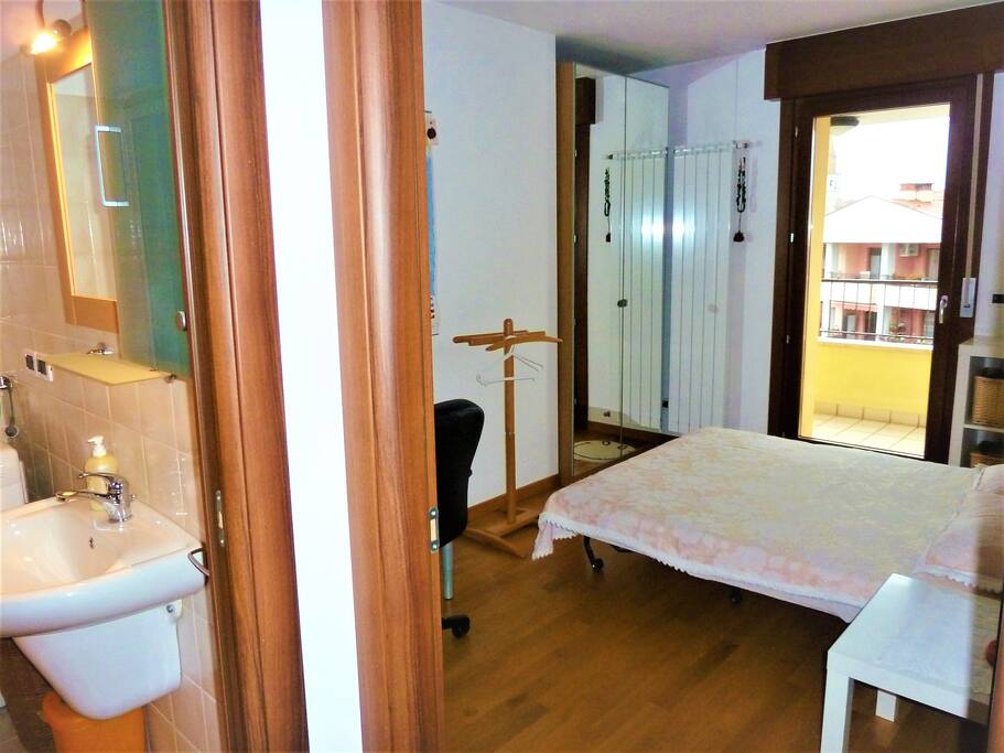 Private room with bathroom and balcony