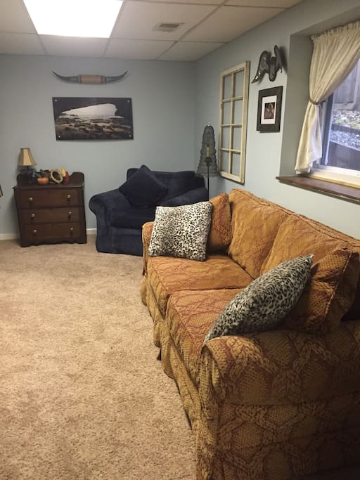 Sofa may be used as sleeping bed.