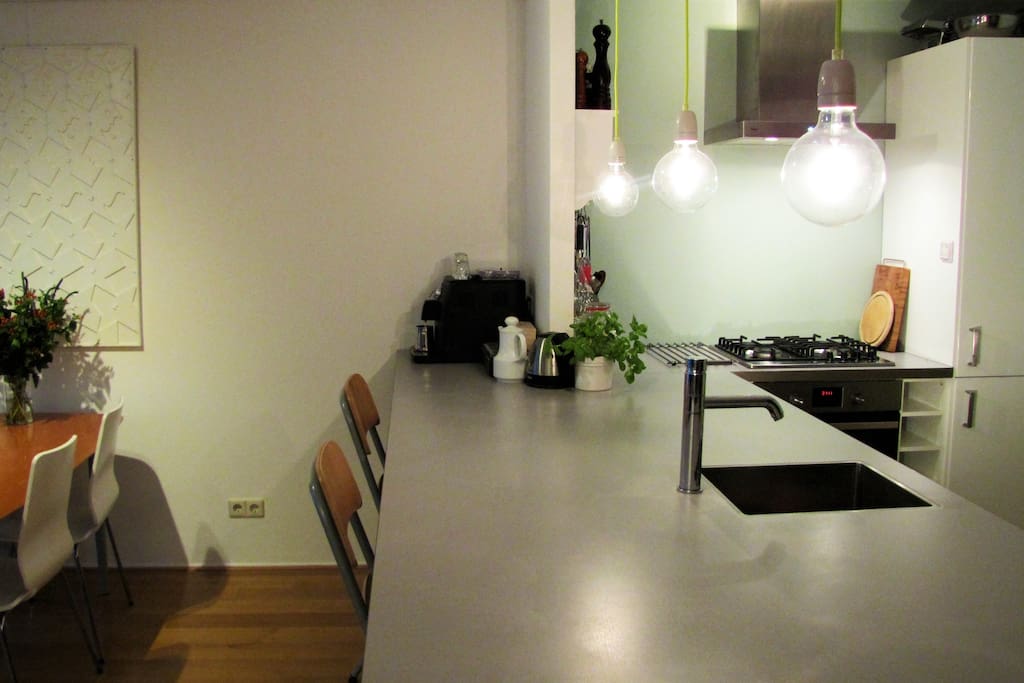 Fully equipped open kitchen