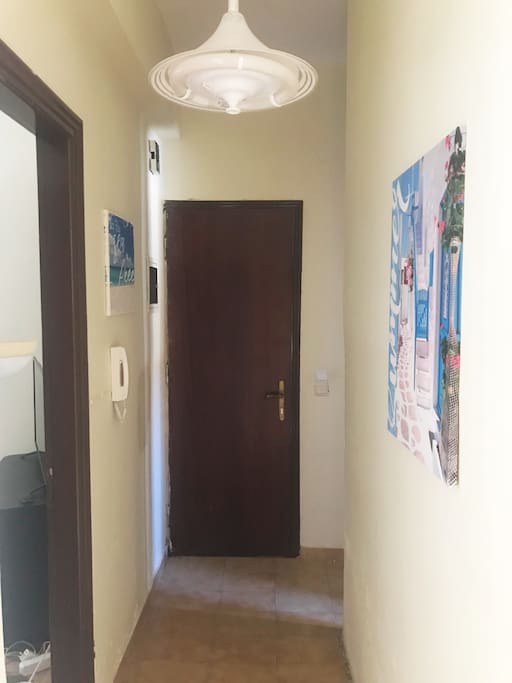 The hallway with the intercom on the side so you can buzz visitors in through the main door.
