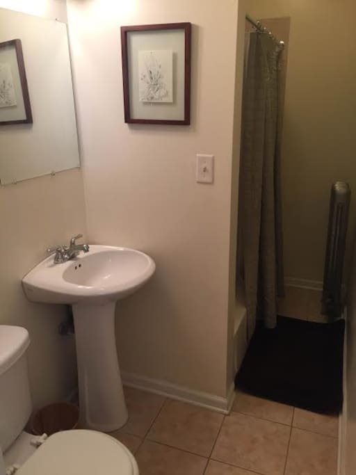 Bathroom - toilet, sink, and shower