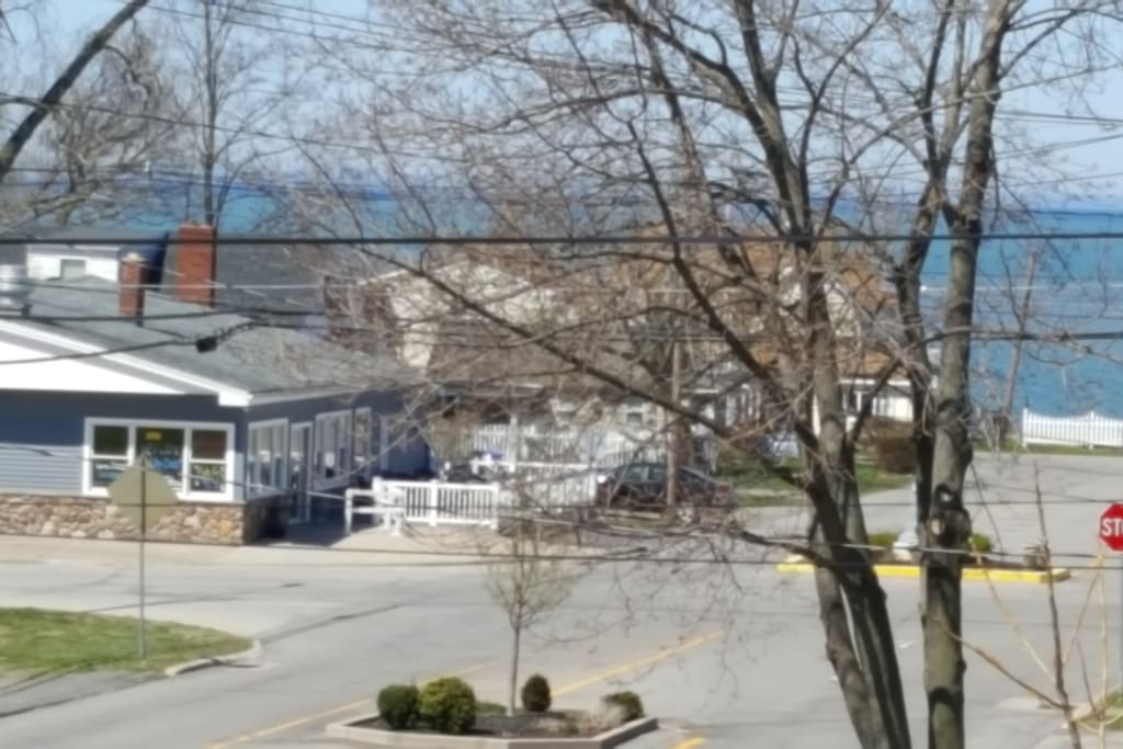 View of Lake Ontario from north end of 2nd floor deck