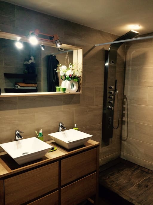 Salle d'eau avec Douche Hydromassante