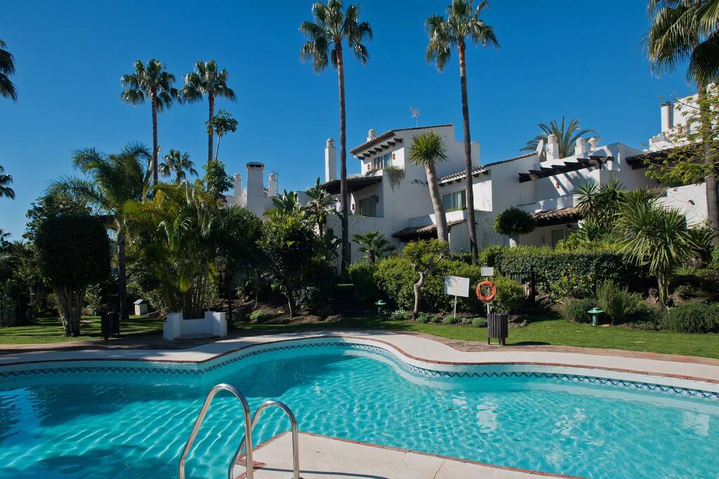 One of two lovely pools in the gardens