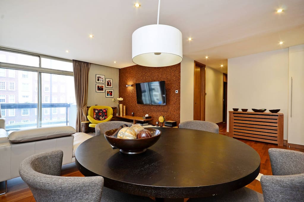 The dining area has space for four guests.