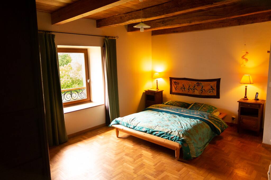 This is the first bedroom, with private shower.