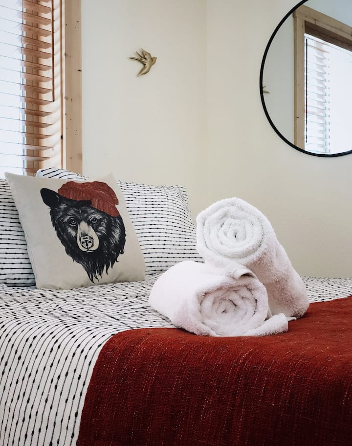 Enjoy lots of natural light in the guest bedroom.