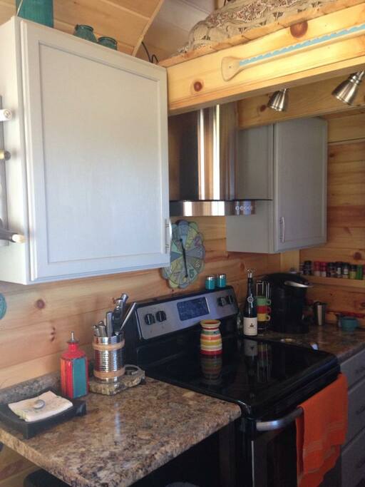 Kitchen with full size appliances.