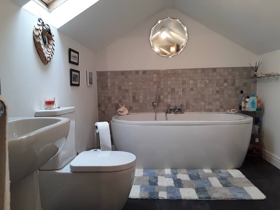 Private Bathroom with over head shower.
