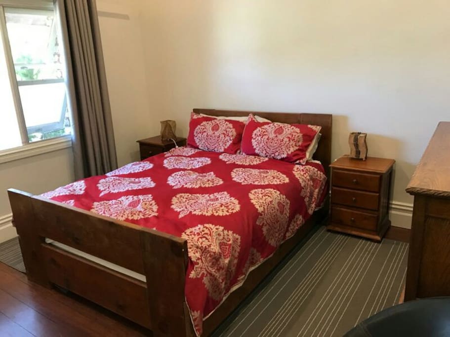 second bedroom with queen sized bed