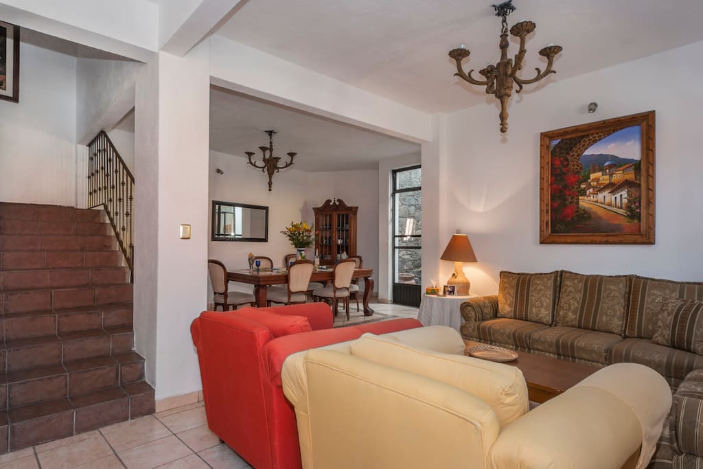 Open concept living/dining area.