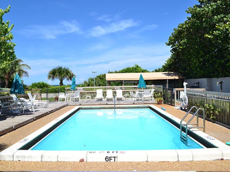 Heated pool with a sauna (not pictured).