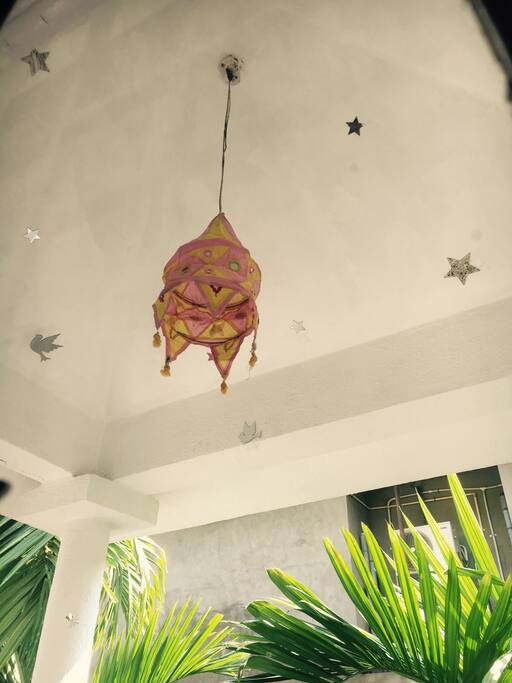 Stars, lights in the front balcony