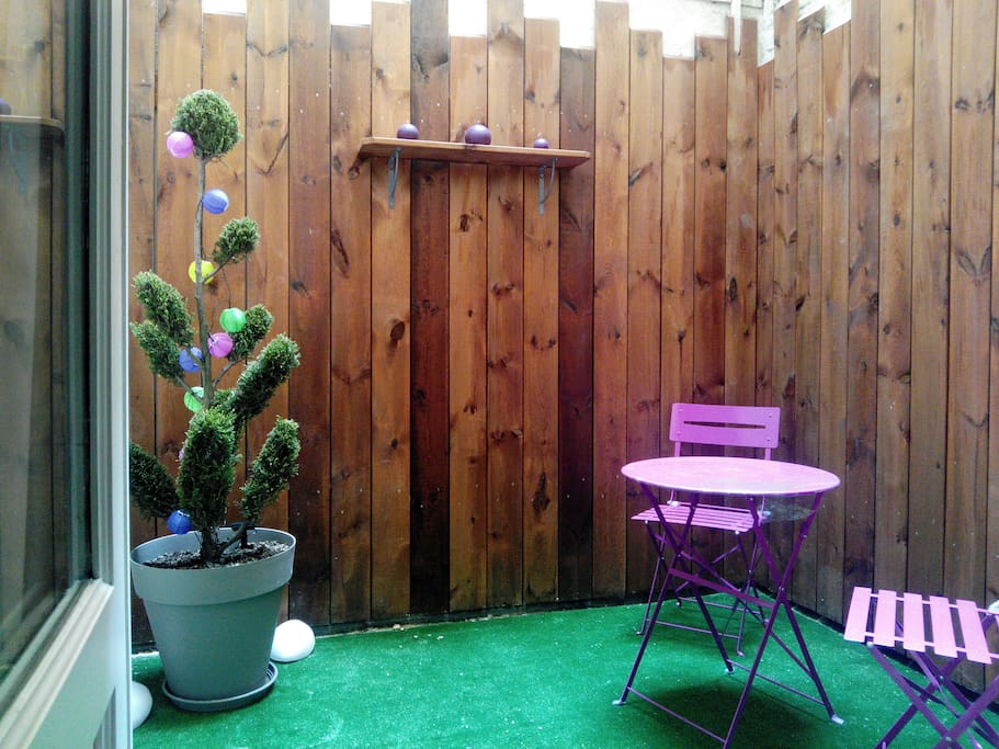 terrasse privative donnant sur la chambre