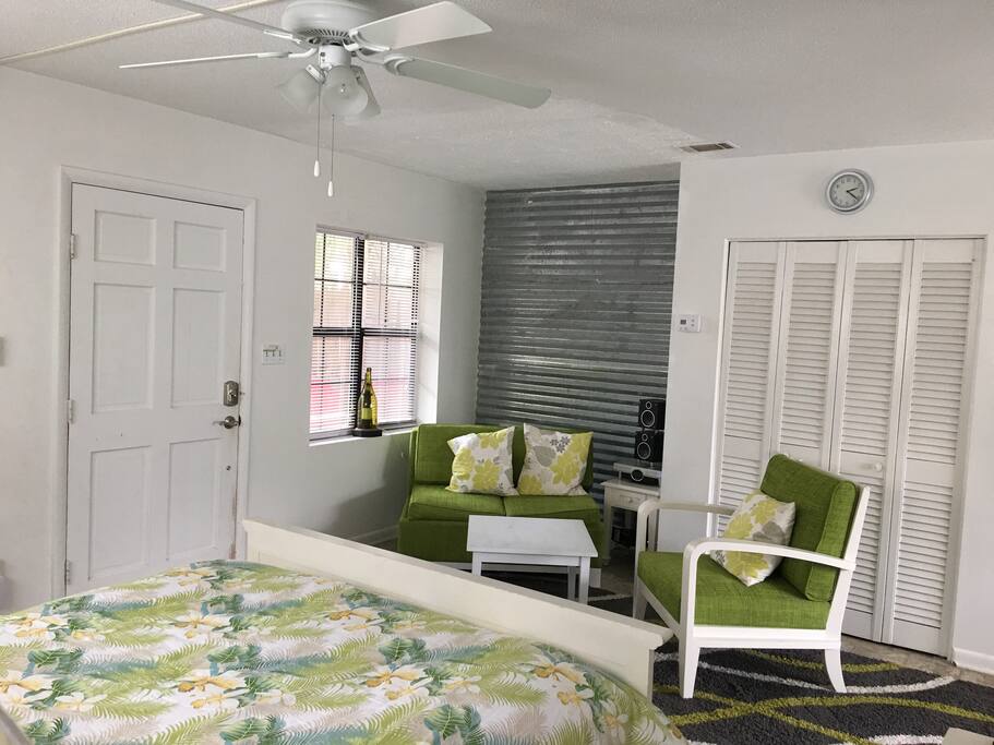 Queen studio with twin sleeper sofa