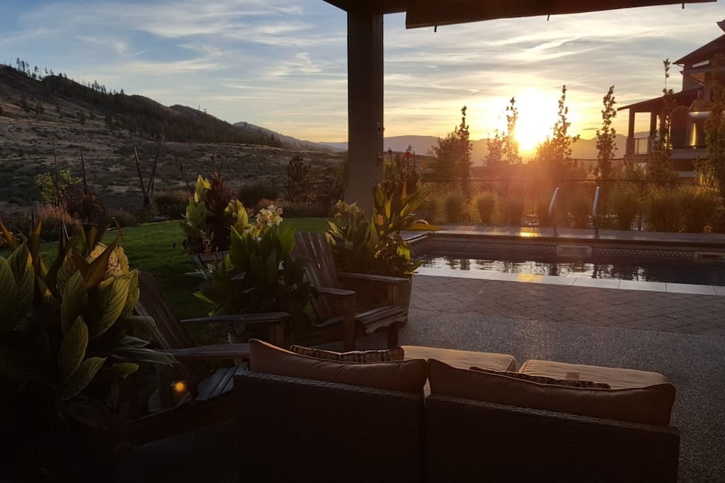 Poolside sunset