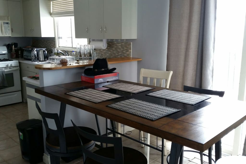 kitchen and dining area