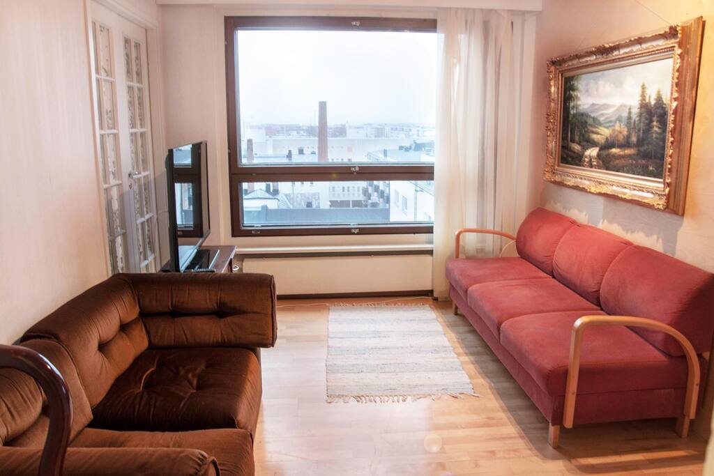 The living room.