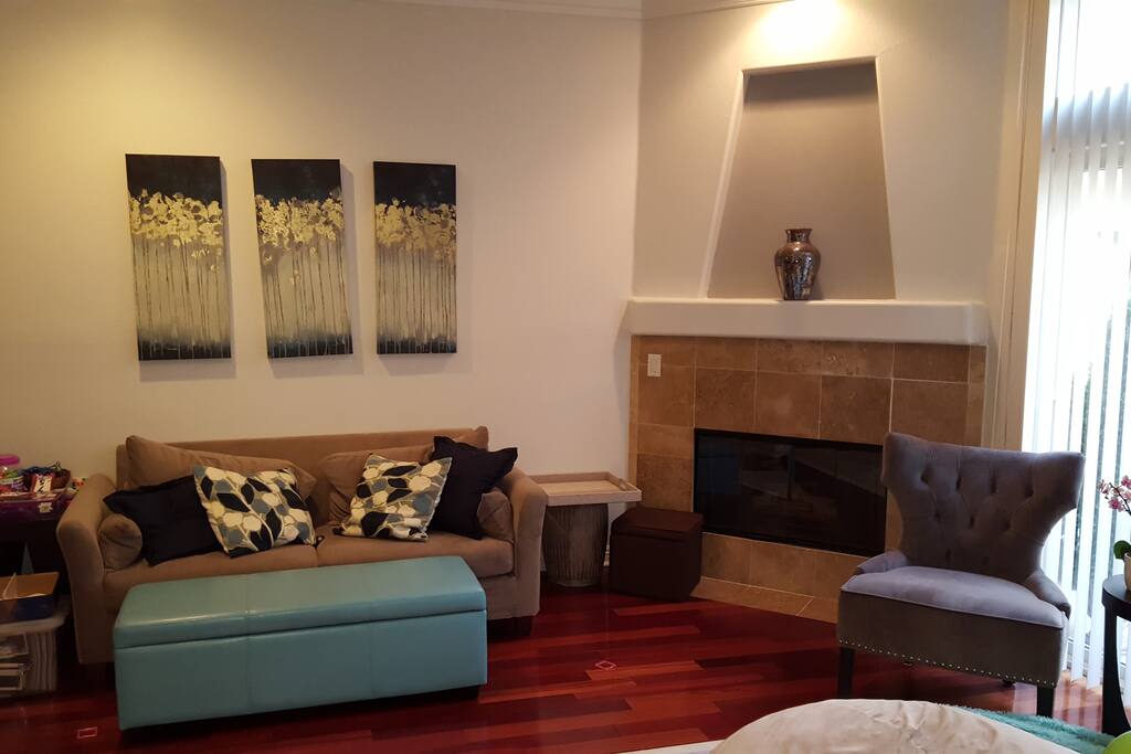 Living room with fireplace