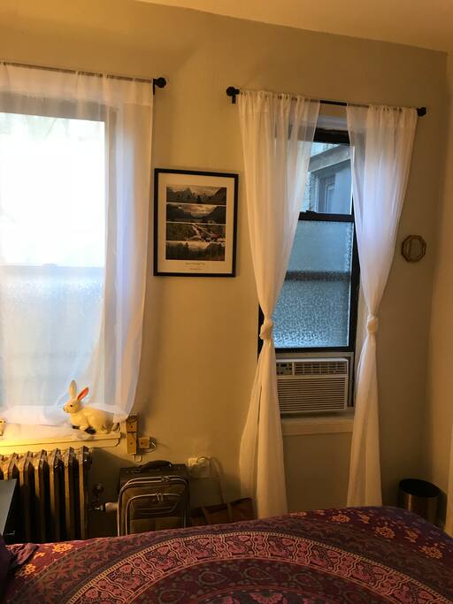 windows are laminated with a film which provides privacy while still letting in the natural light