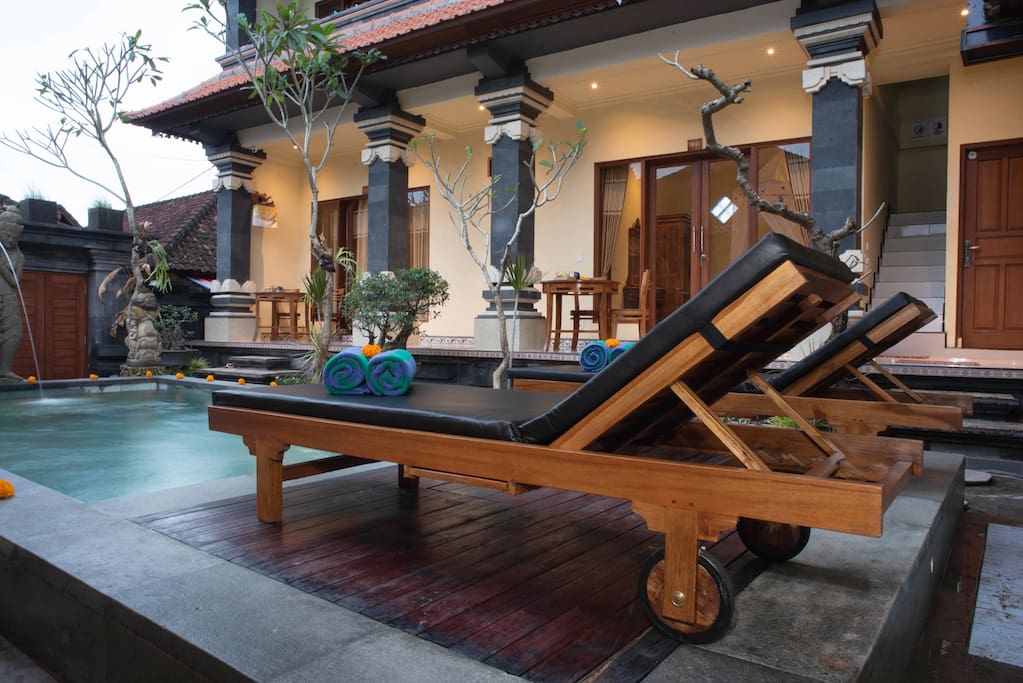 Swimming pool with beautiful garden