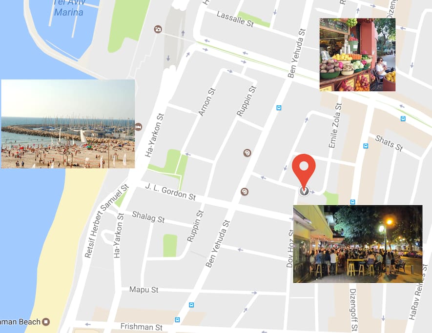 The best location!
Gordon beach
Dizengoff pubs
Ben Gurion Avenues