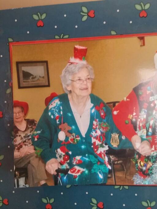 Sis at 91 years young. Christmas 2016.