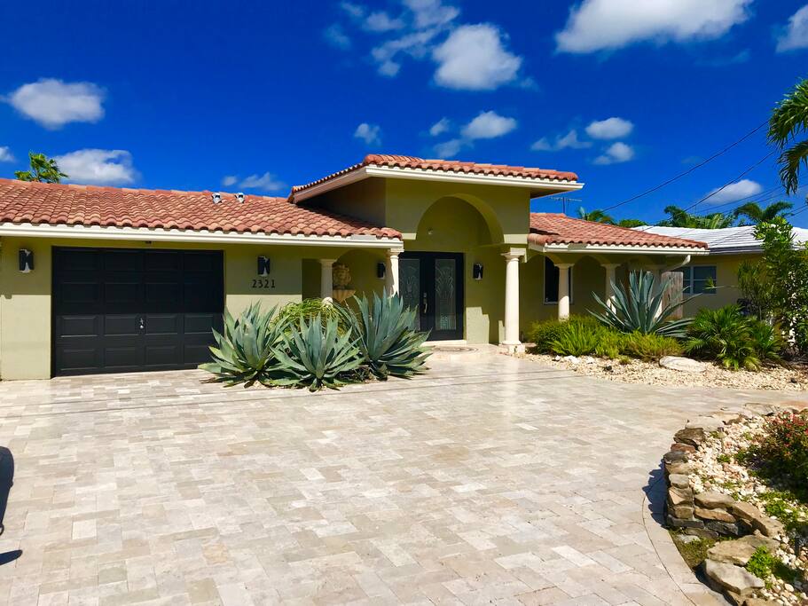 Circular driveway with grande double door entry