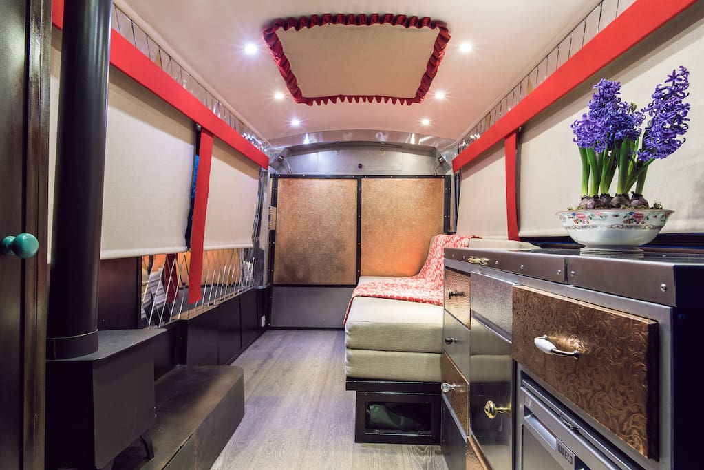 Rubys interior with the sofa bed