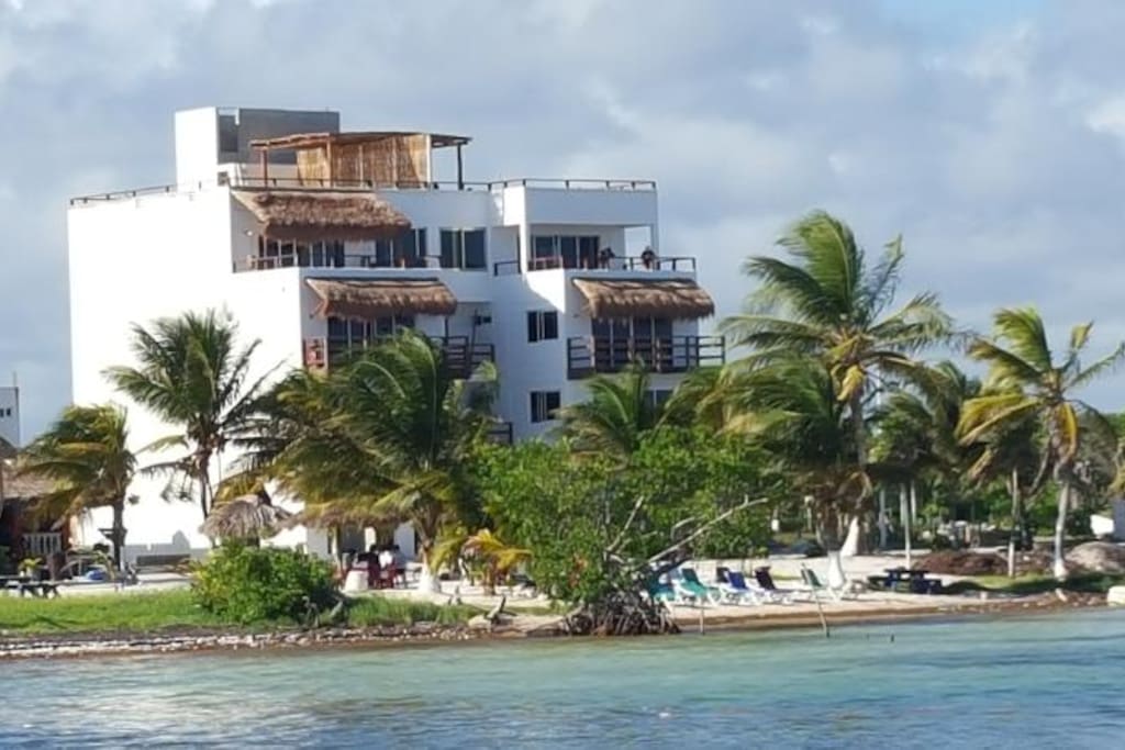 View of condo from pier