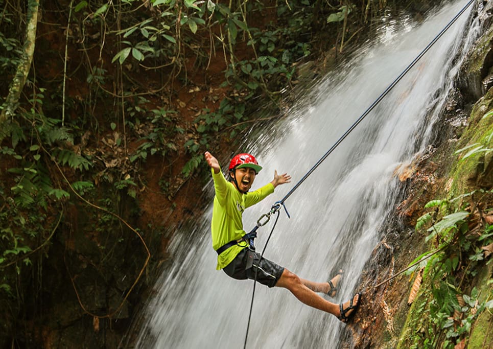 Waterfall abseiling with us