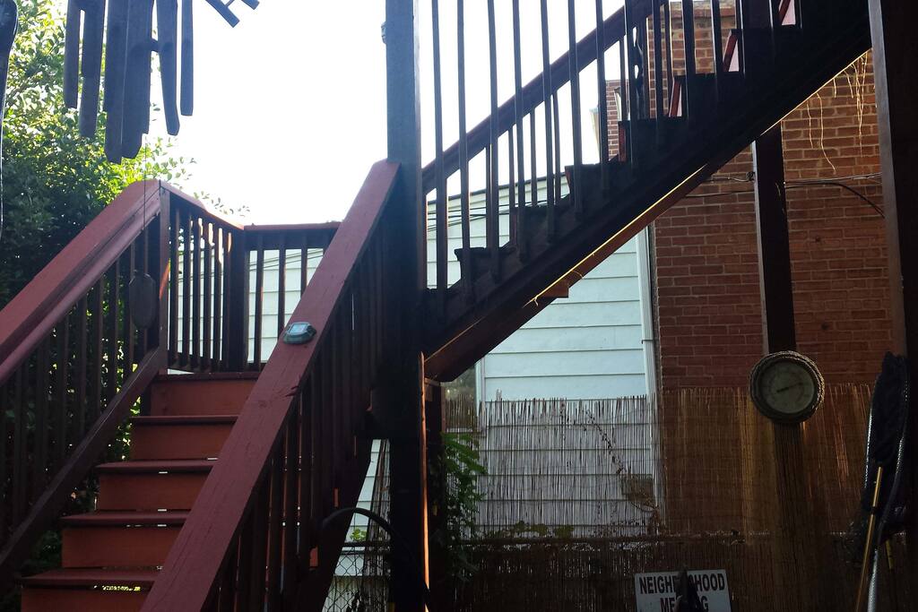 Staircase to 2nd floor private entrance