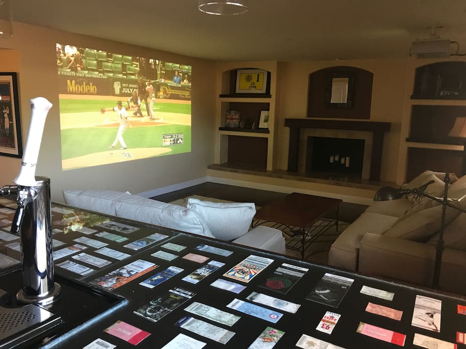 Downstairs entertainment area