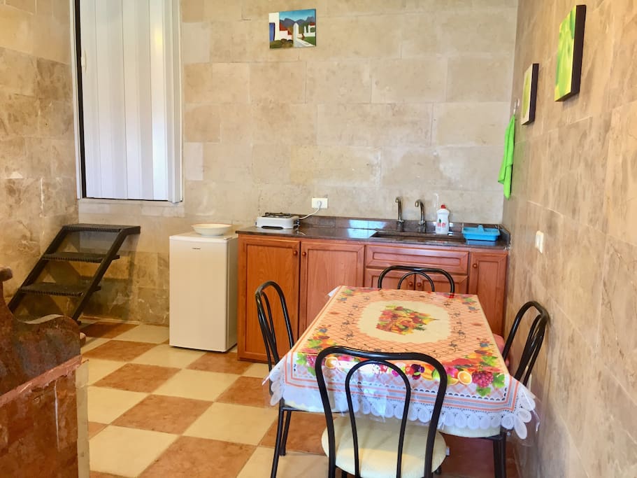 Kitchen with dining table
