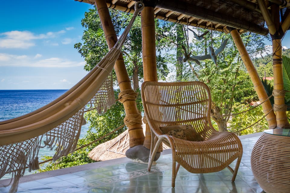Villa Makara, a bamboo beach house facing Lombok, Abang, Bali, Indonesia, photo 2 of 10