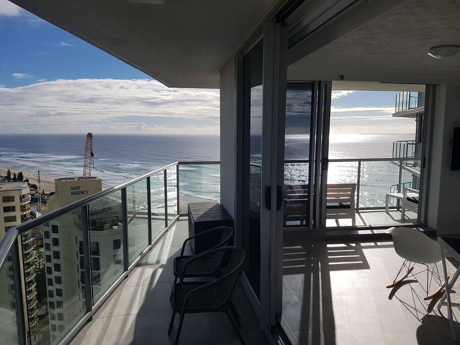 catch the sunrise and morning sun on the balcony while having breakfast