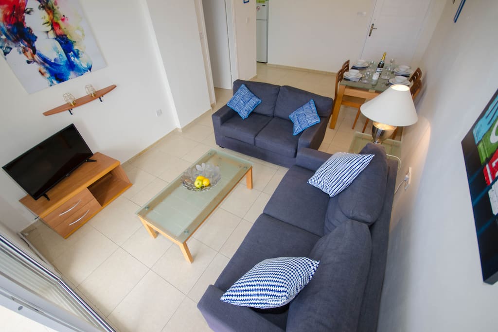 Open plan living room with Sofa bed