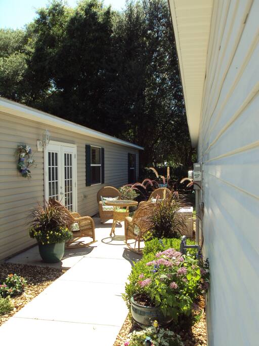side patio & main entrance