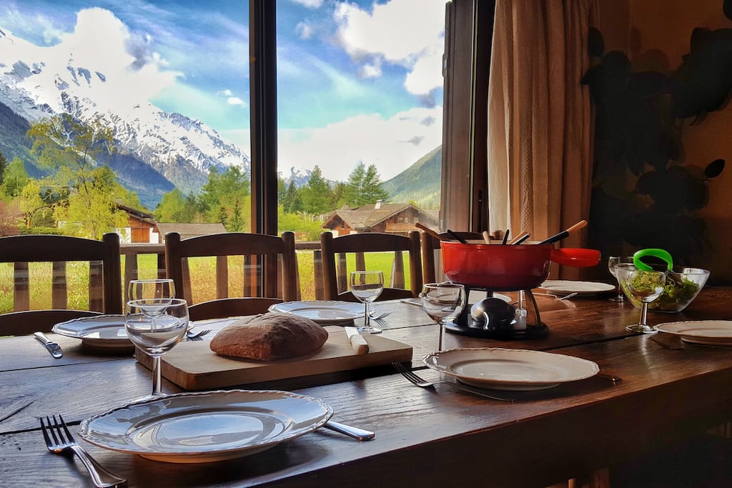 At lunch with the view.