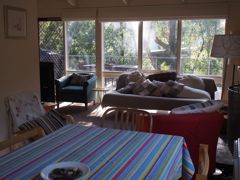The dining room and lounge room.