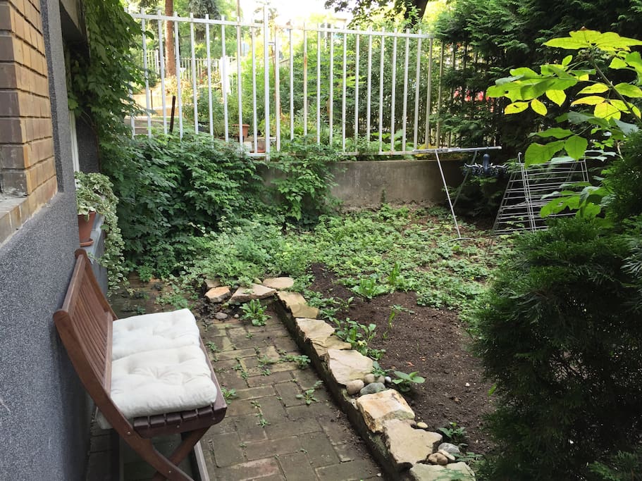 Tiny garden, excellent for morning coffees:)