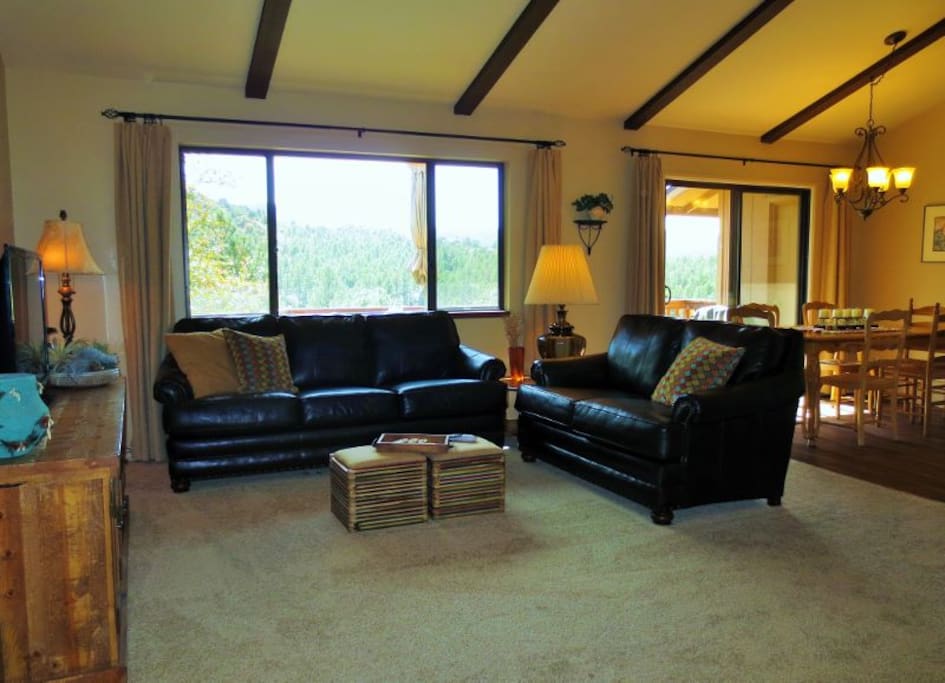 Living Room with Views of Thumb Butte and Mountains