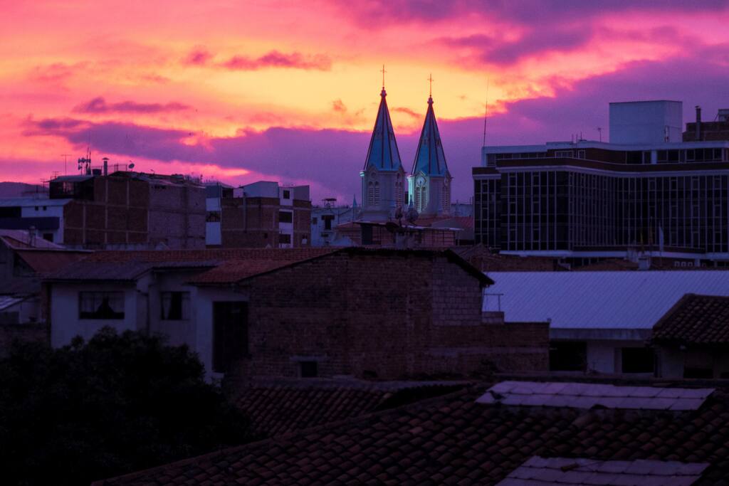 una de las vistas desde la terraza del Hotel Cuenca - Ecuador