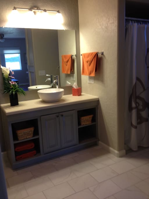 Modern bath with Shower.