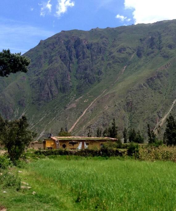 Our home nestled beneath the mountains.